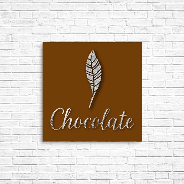 ロゴ120　チョコレート羽シルバー　ディスプレイ