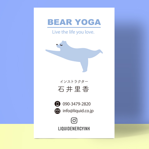 ヨガ名刺86 くまヨガロゴ