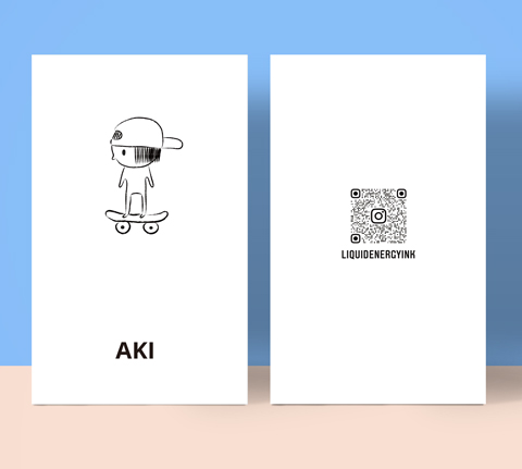 イラスト名刺38 スケートボード